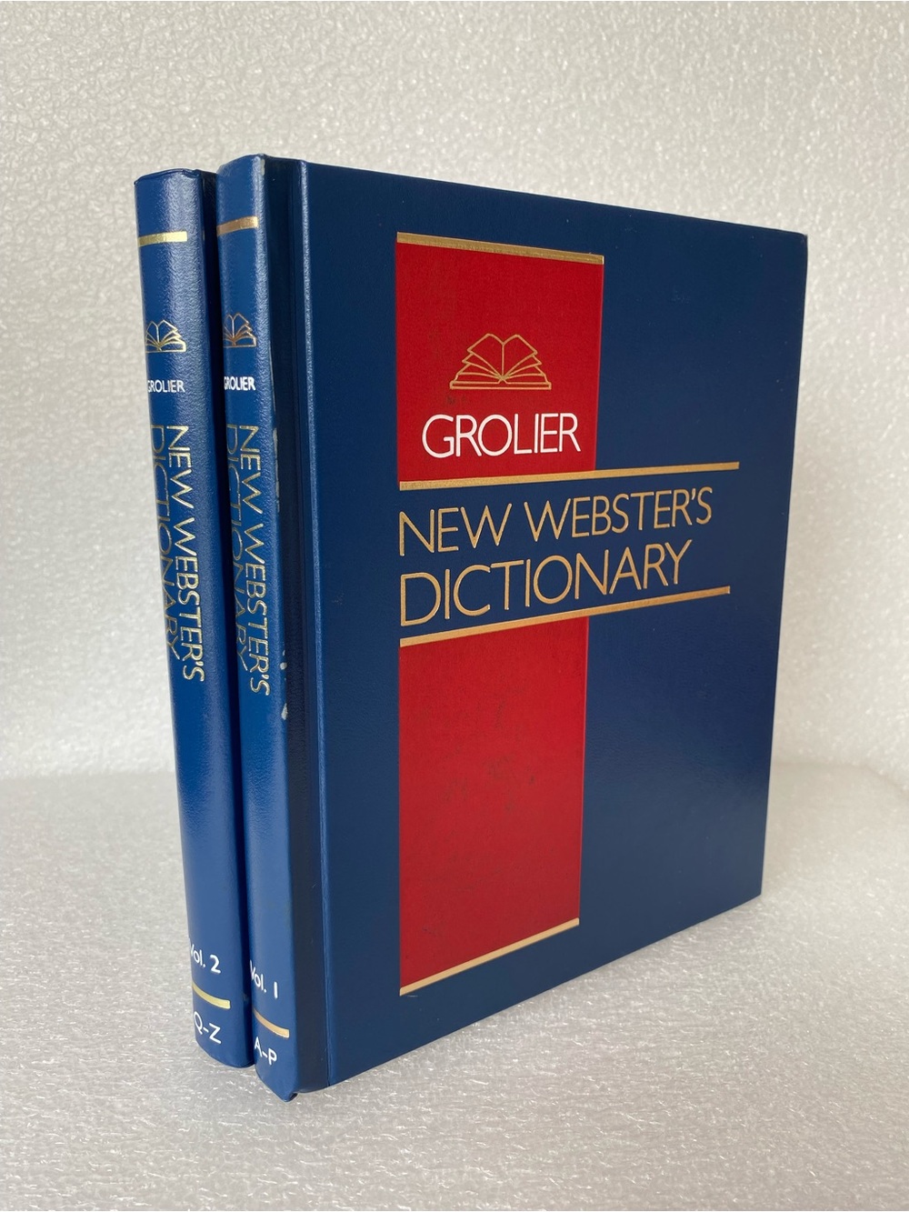1992 Two-Volume Set of the Grolier New Webster's Dictionary Hardcover Books